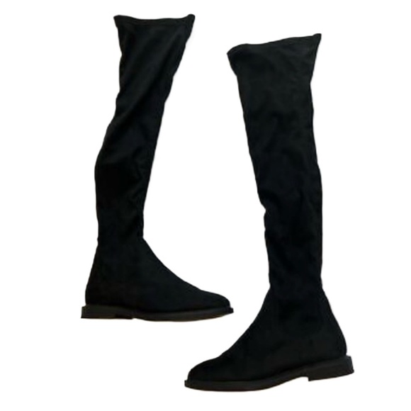 NEW ASOS Kalani over the knee boots in black micro size Uk 6/US 8 - Picture 4 of 9